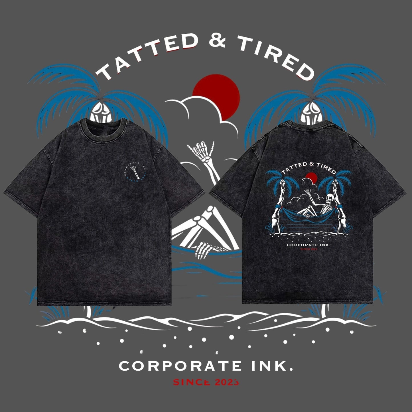 Tatted & Tired Acid Wash Heavyweight Tee